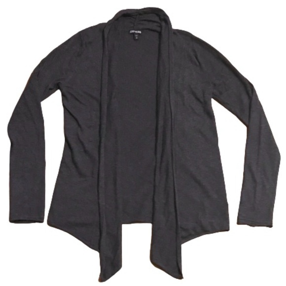 Express Open Front Cardigan, Charcoal Gray size M - Picture 15 of 15
